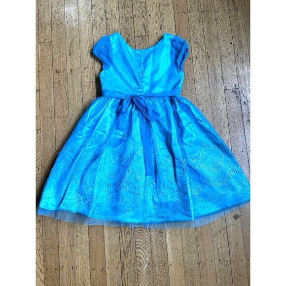 Jona Michelle Teal Blue Green Layered Dress with Rhinestones 6 - Picture 12 of 16